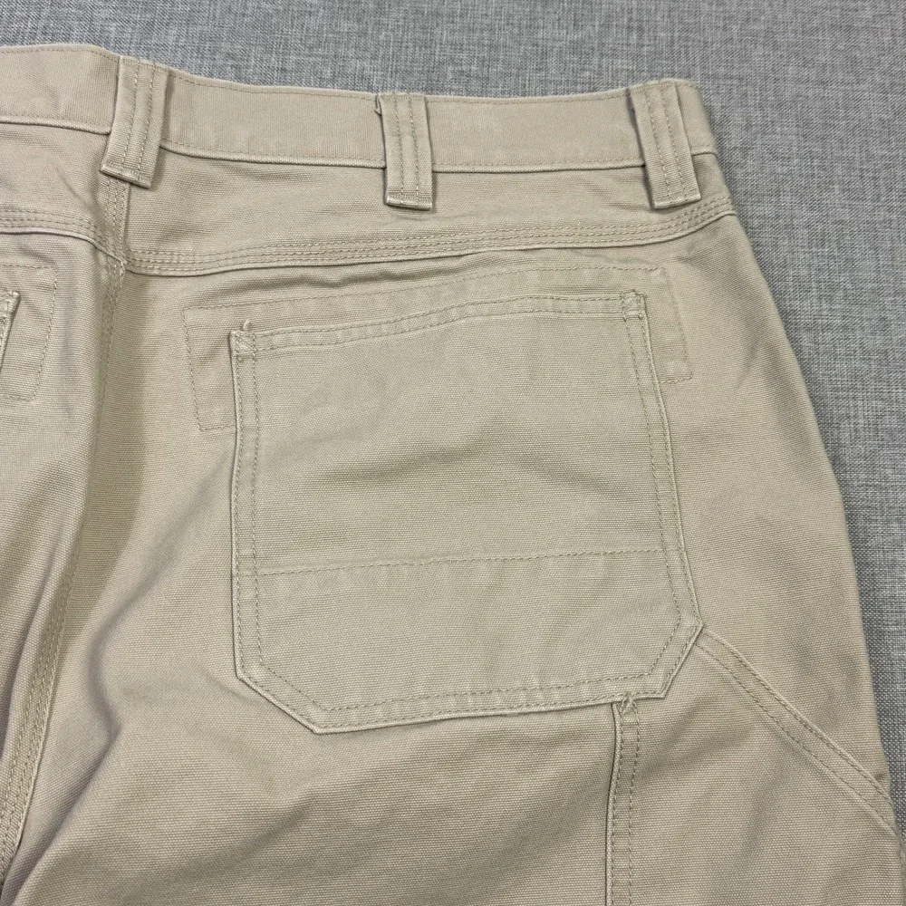 L.L. Bean Katahdin Iron Works Canvas Shorts Mens 42 Beige Cotton Relaxed Fit